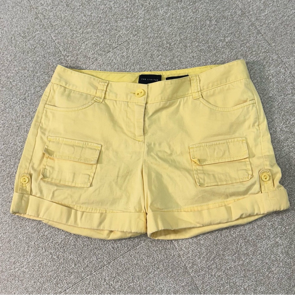 Y2K Yellow Cargo Shorts The Limited Size 4